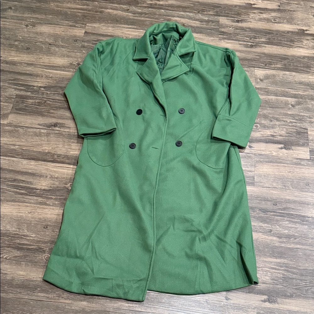 Green Double-Breasted Coat